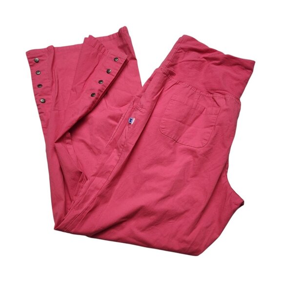 Landau Maternity Women's Size 15 Bootcut Scrub Pants Over the Belly Hot Pink - Picture 3 of 7